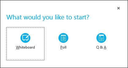 Whiteboard, omröstning ELLER Frågor och svar i Skype