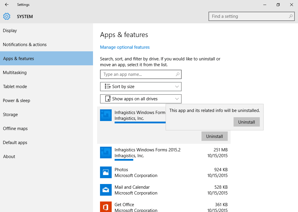 Uninstall_AppsAndFeatures Windows 10