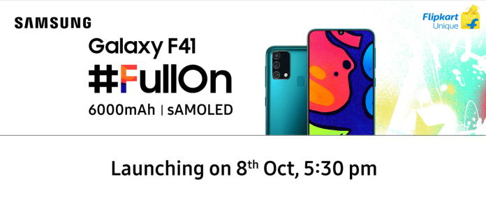 Galaxy F41 lanseras i Indien den 8 oktober
