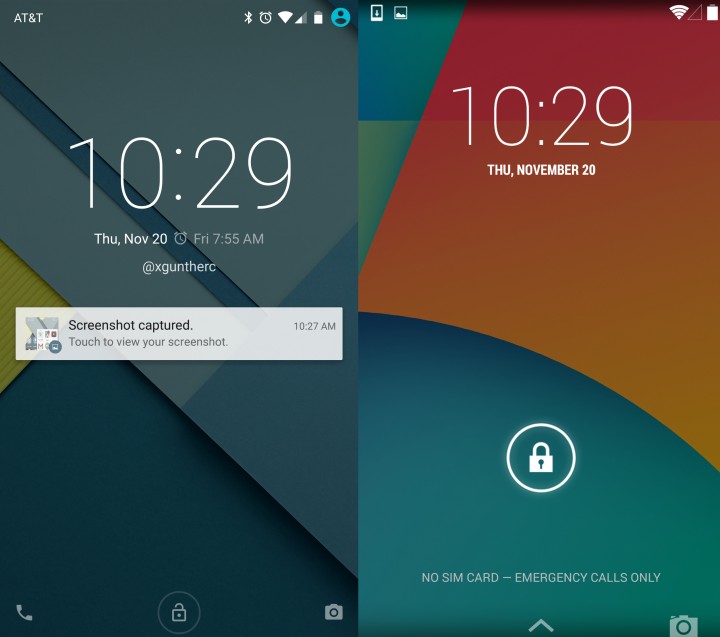 Android 5.0 vs Android 4.4 - Låsskärm 