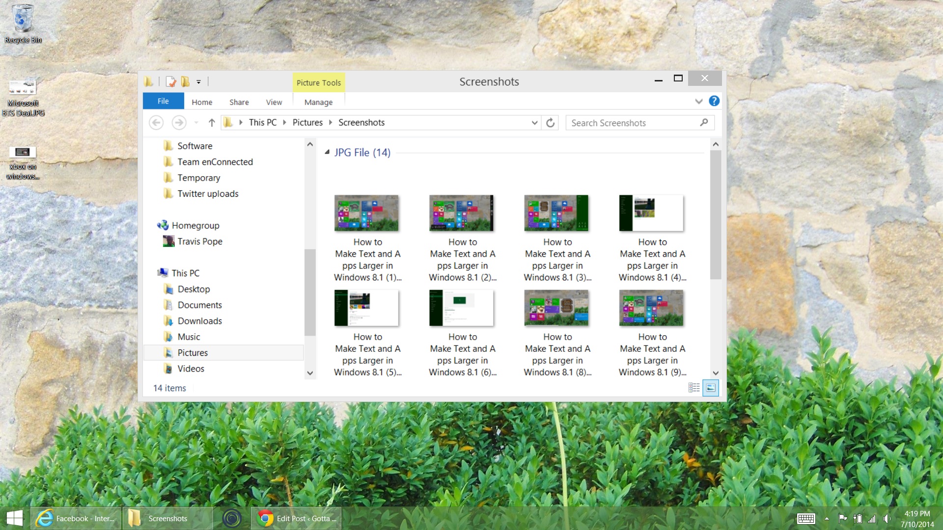 Ändra skärmstorlek för Windows 8