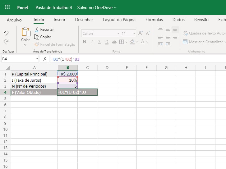 Formel för sammansatt ränteberäkning i Excel