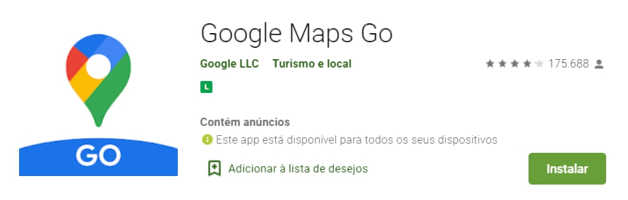 Testa Google Maps Go