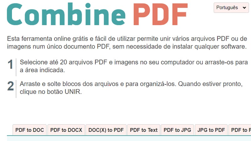 Det sista användbara och kompletta alternativet är kombinera pdf