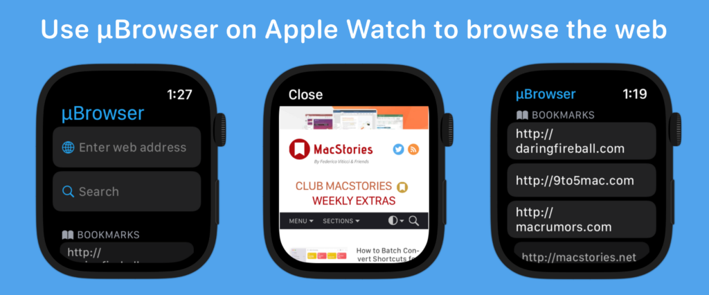 Apple Watch webbläsare