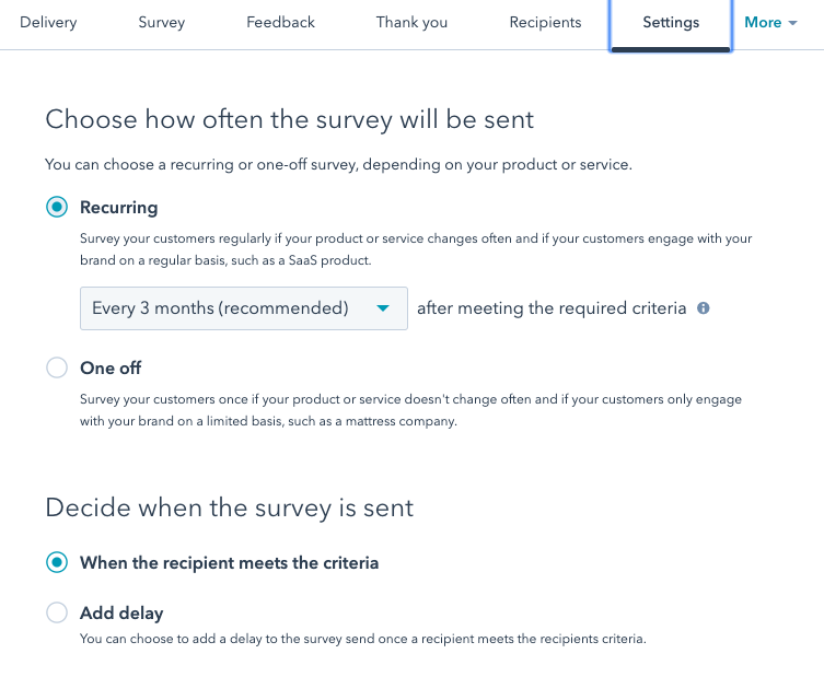 select_survey_frequency_menu_on_hubspot