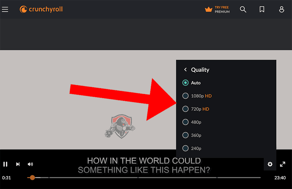 Crunchyroll videokvalitet