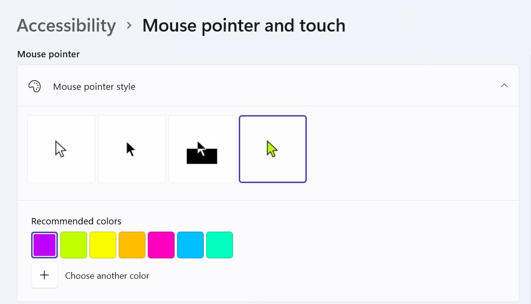 mouse pointer color